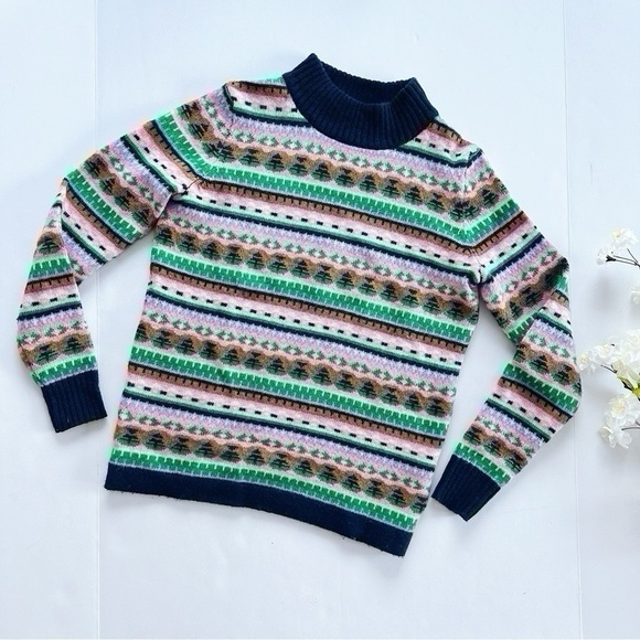 J.Crew Fair Isle Knit Wool Tube Skirt and Sweater Set in Navy Teak - Picture 4 of 9